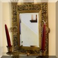 DM04. Brass two-candle mirrored sconce. 